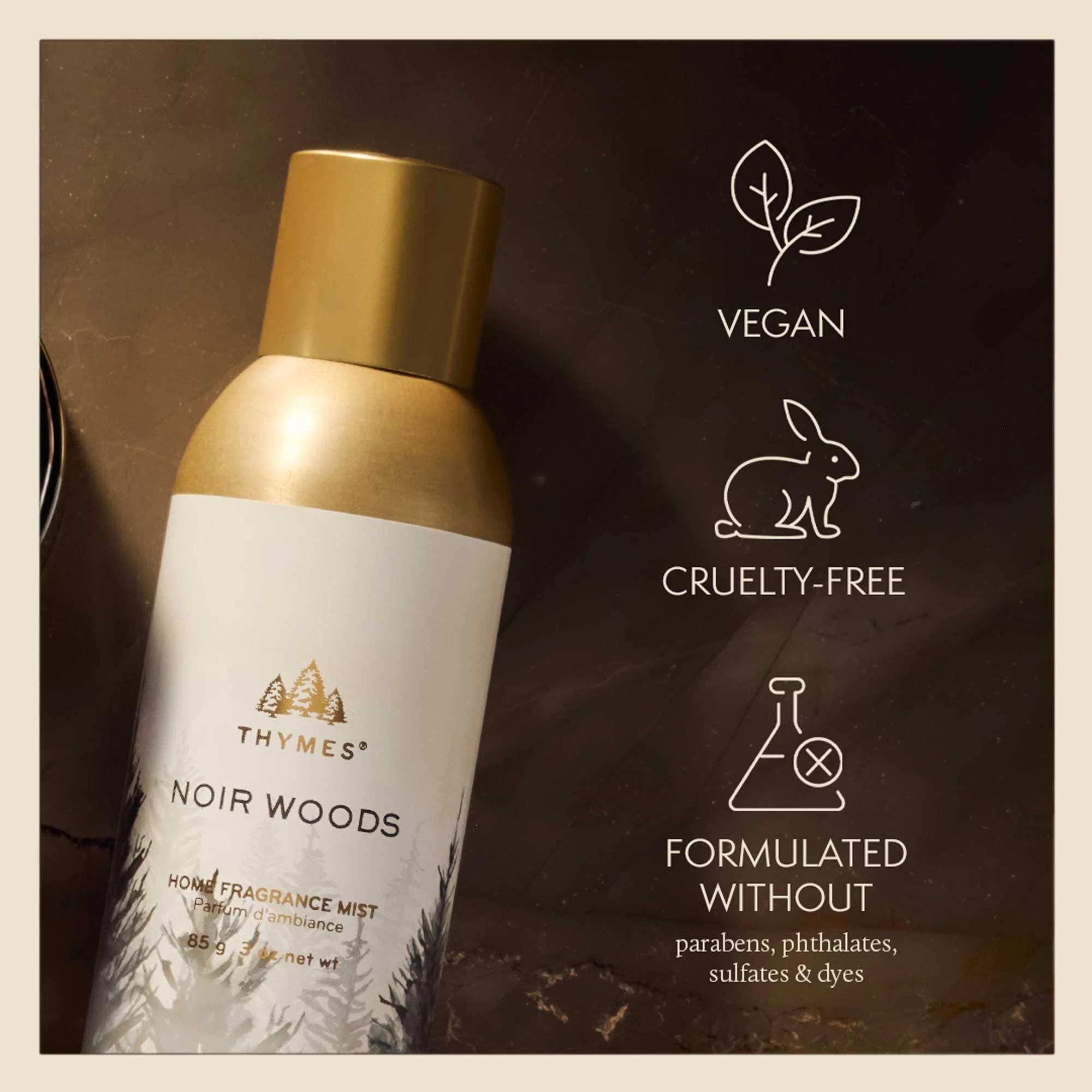 Thymes Home Fragrance Mist Noir Woods