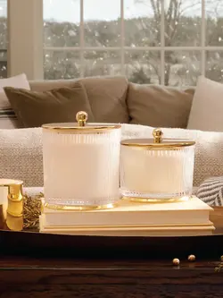 Thymes Gilded Ceramic Poured Candle 3-Wick Frasier Fir 20oz