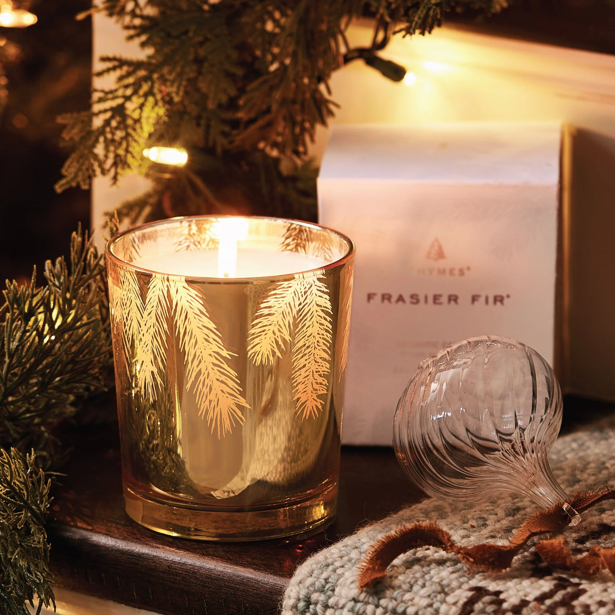 Thymes Gilded Poured Candle Frasier Fir 13oz