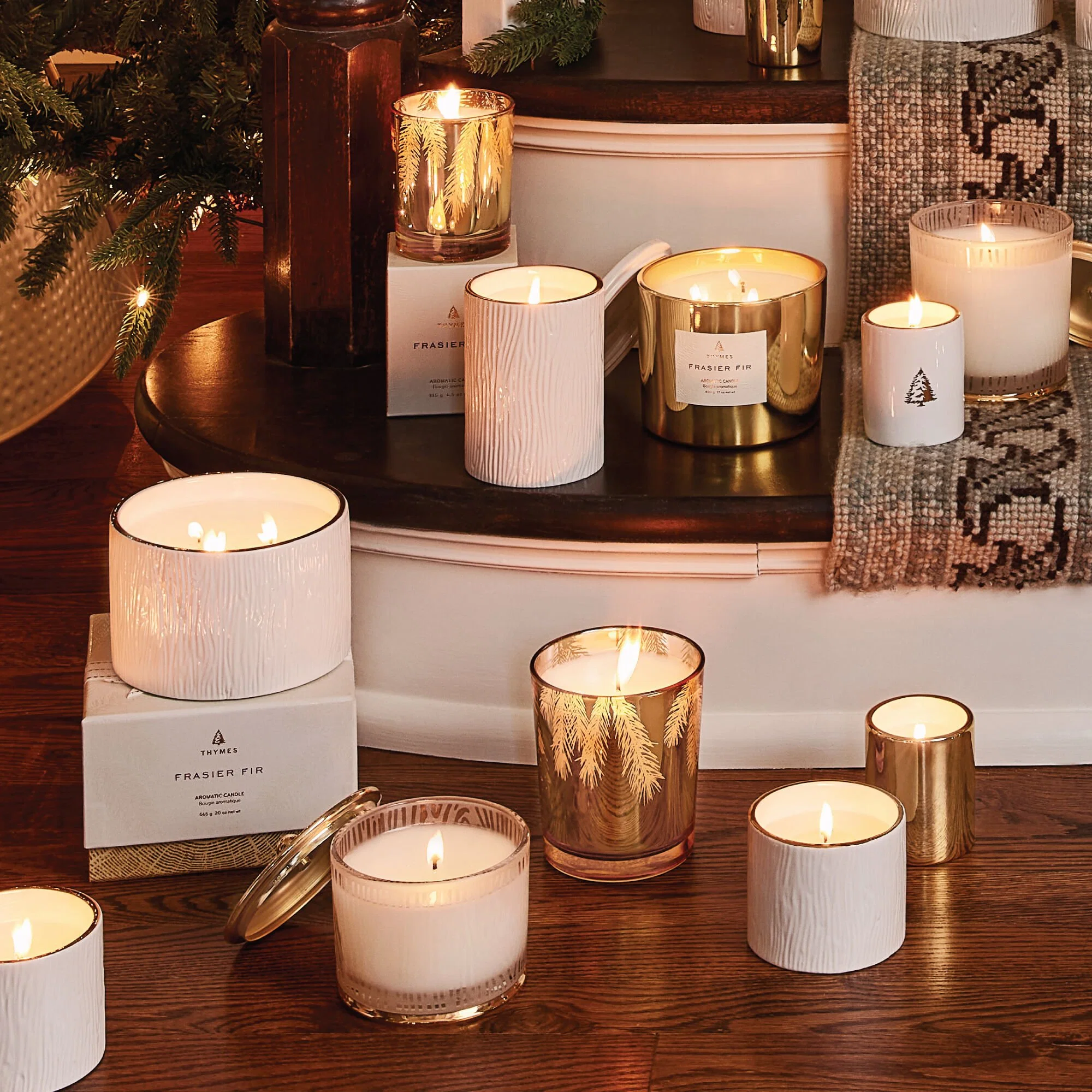 Thymes Gilded Poured Candle Frasier Fir 13oz