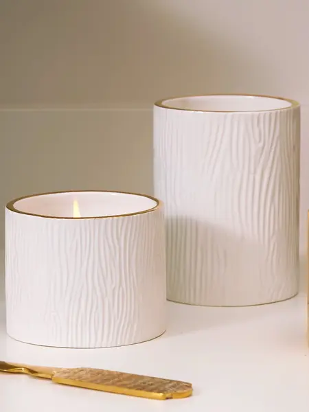 Thymes Gilded Ceramic Poured Candle Frasier Fir 11oz