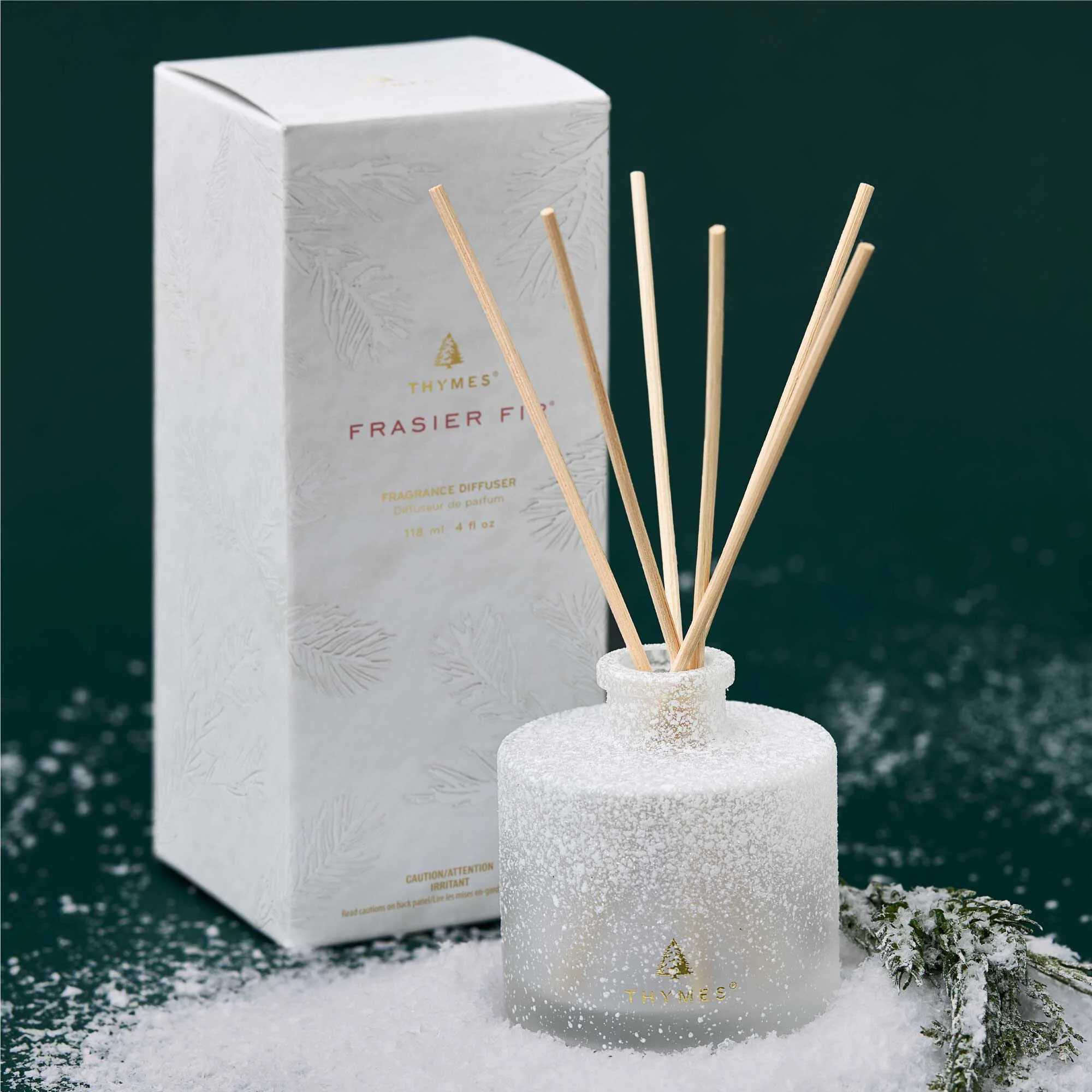 Thymes Flocked Petite Diffuser Frasier Fir 4oz