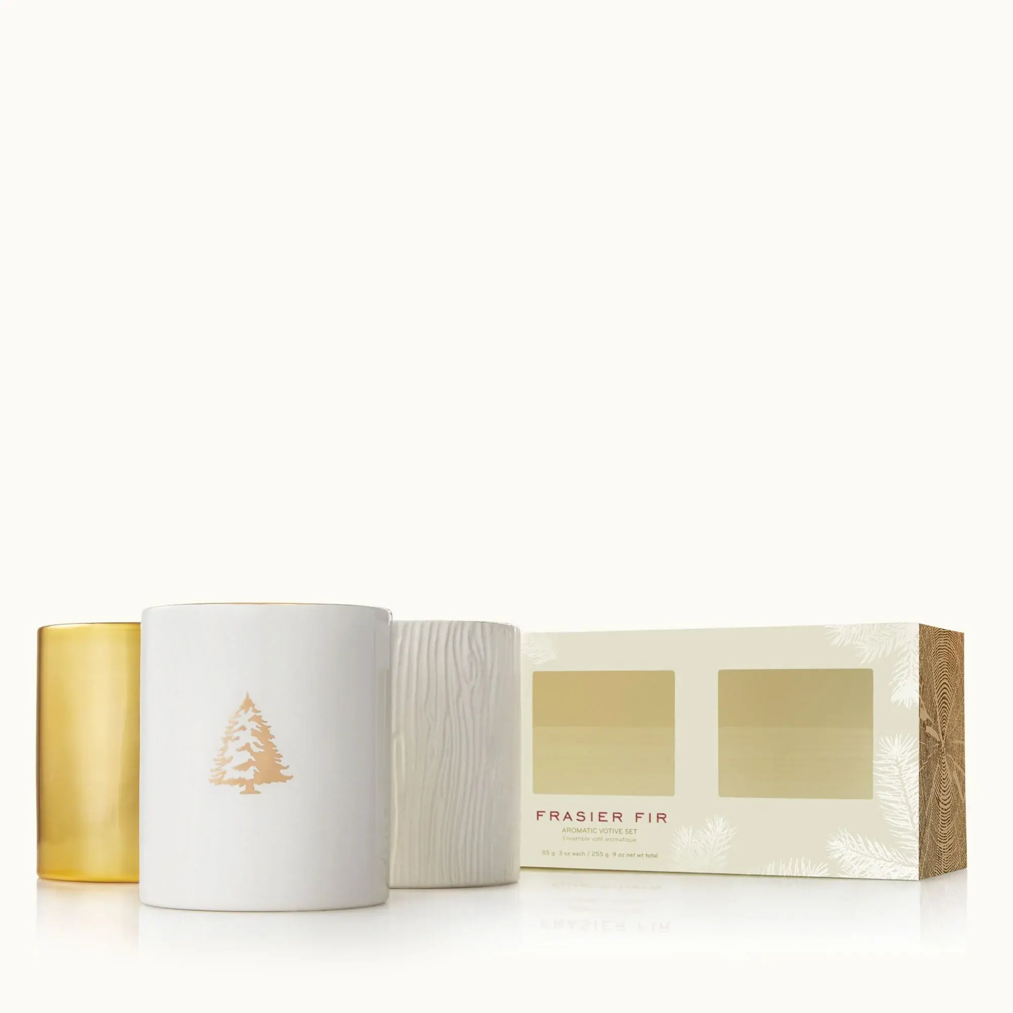 Thymes Gilded Poured Candle Trio Set Frasier Fir 3oz