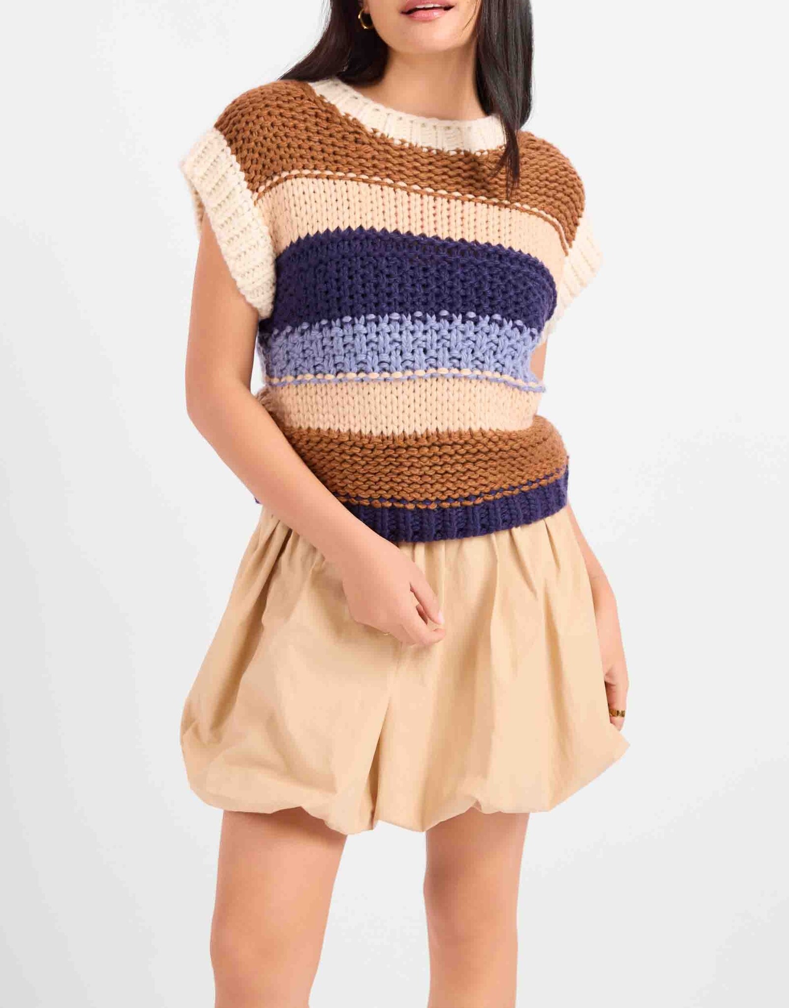 Sadie and Sage Bookmark Stripe Sweater Vest