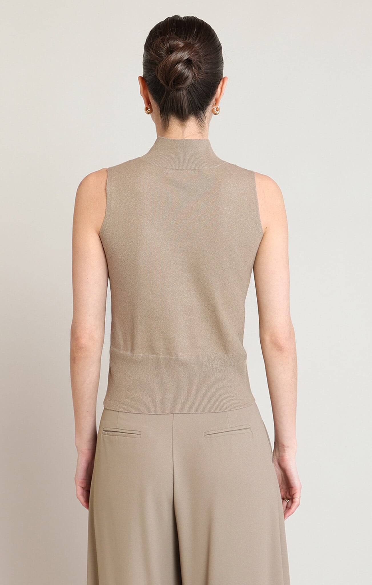 Black Tape Mock Neck Sleeveless Top