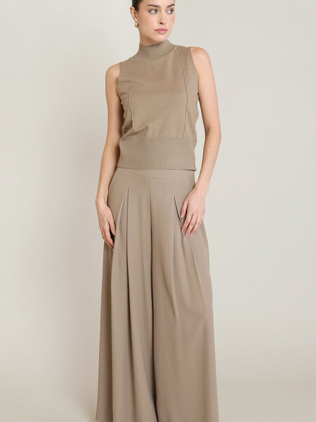 Black Tape Mock Neck Sleeveless Top