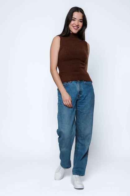Orb Kimmie Mock Neck Sweater Tank