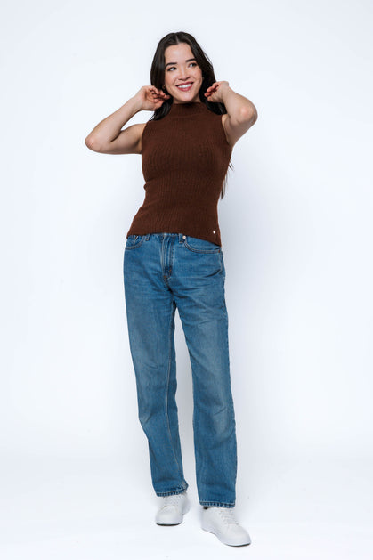 Orb Kimmie Mock Neck Sweater Tank