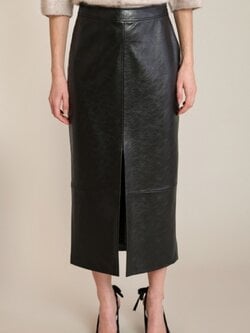 Black Tape Faux Leather Skirt
