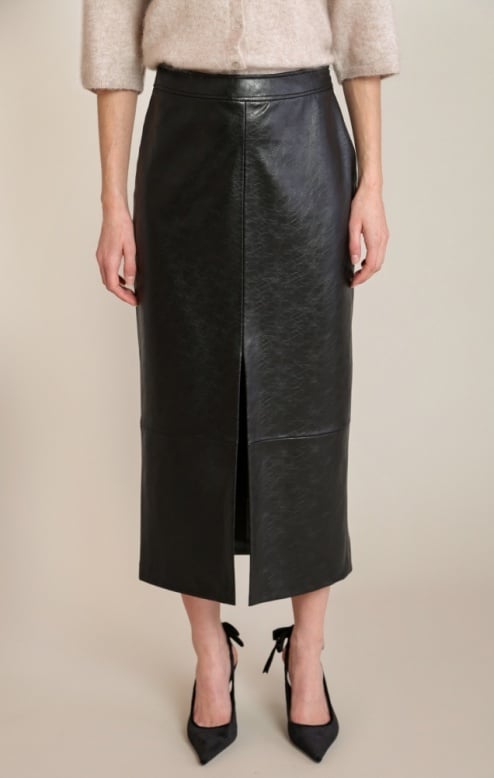 Black Tape Faux Leather Skirt