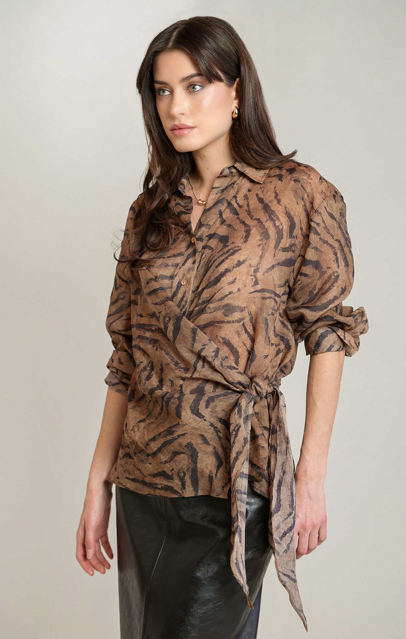 Black Tape Wrap Shirt