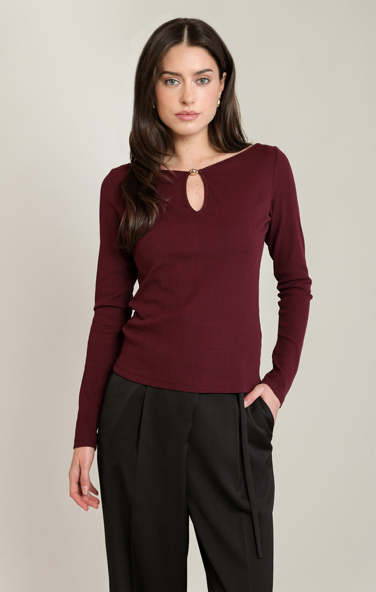Black Tape Keyhole Top