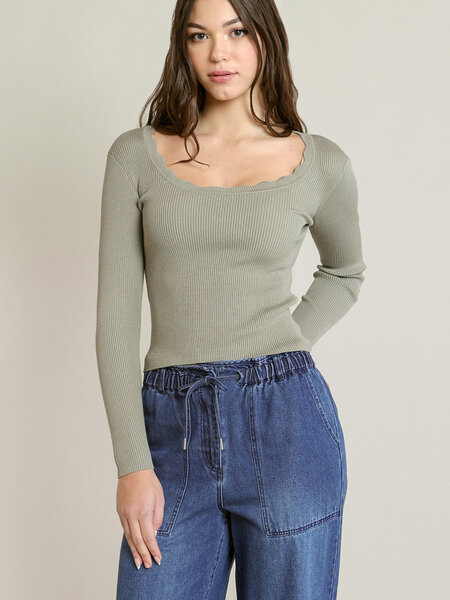 Dex Scallop Neckline Sweater