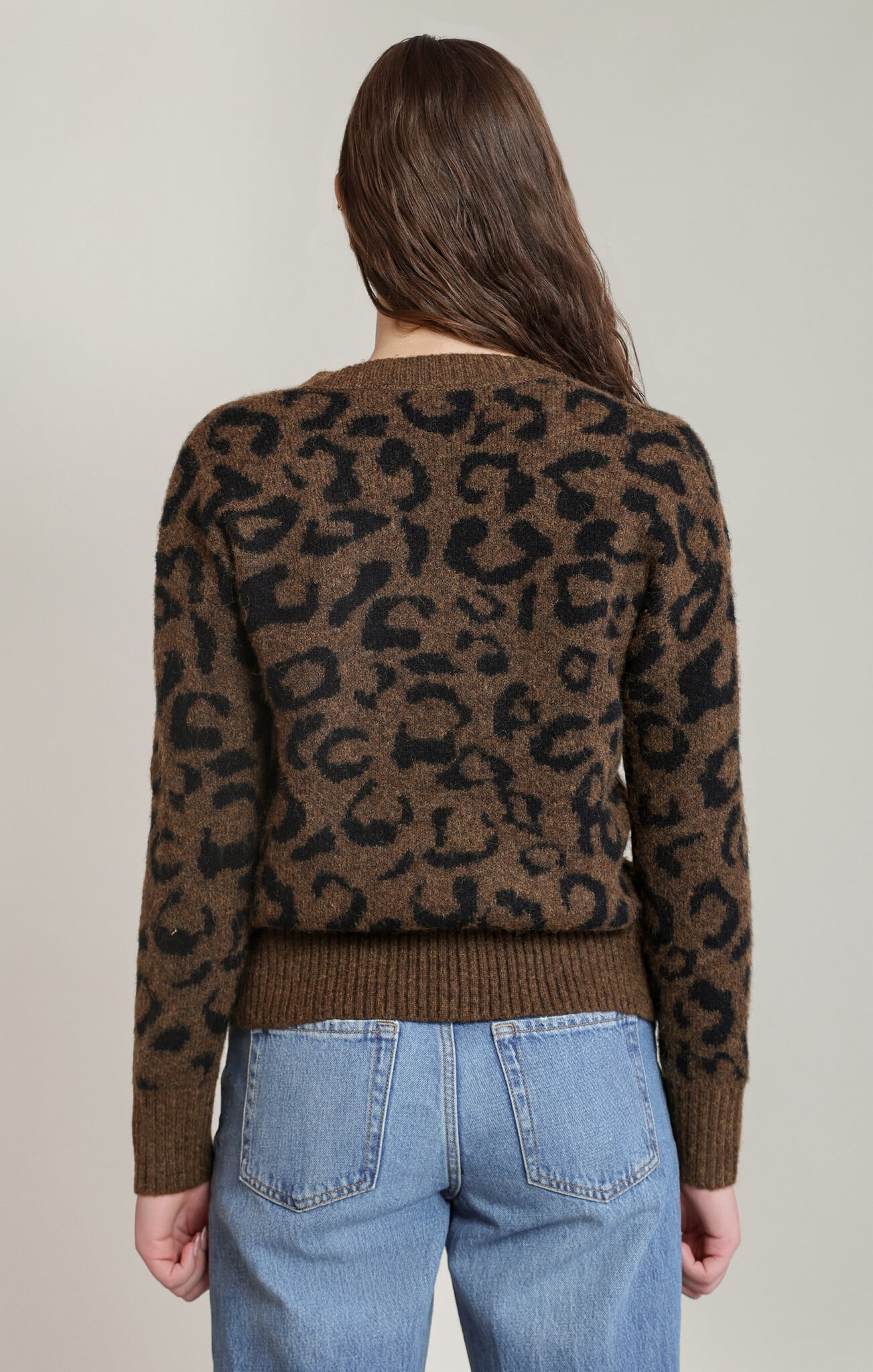 Dex Leopard V-Neck Sweater