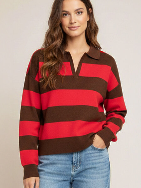 Black Tape Striped Polo Shirt