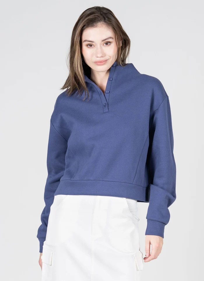 Cest Moi Cotton High Neck Sweatshirt