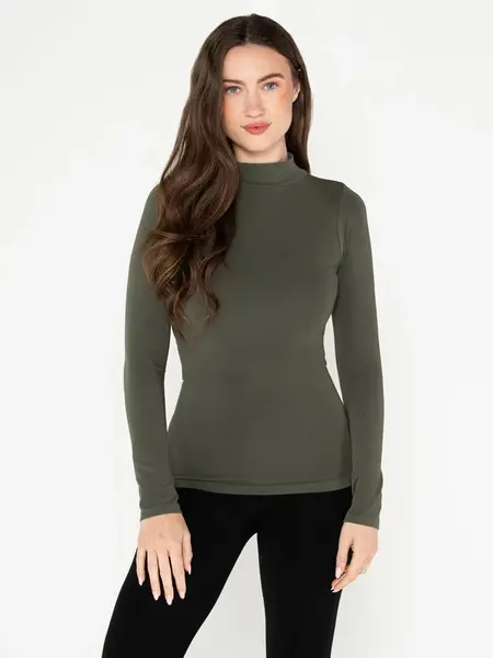 Cest Moi Bamboo Mock Neck Top