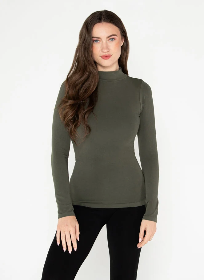Cest Moi Bamboo Mock Neck Top