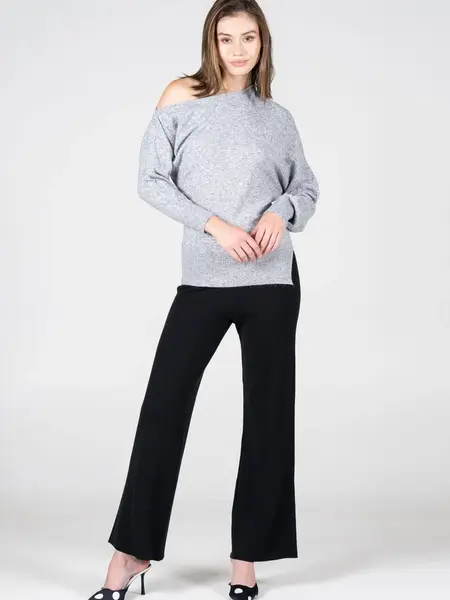Cest Moi Viscose Blend Knit Wide Leg Pants