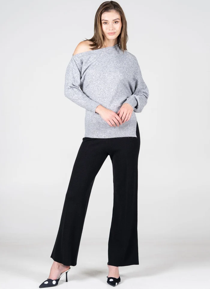 Cest Moi Viscose Blend Knit Wide Leg Pants