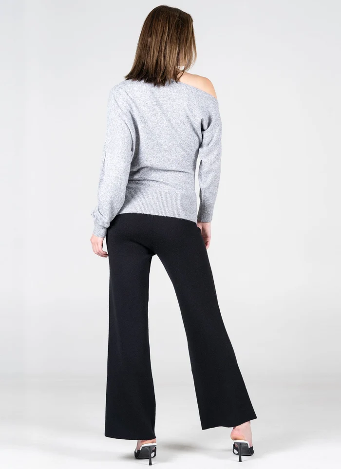 Cest Moi Viscose Blend Knit Wide Leg Pants