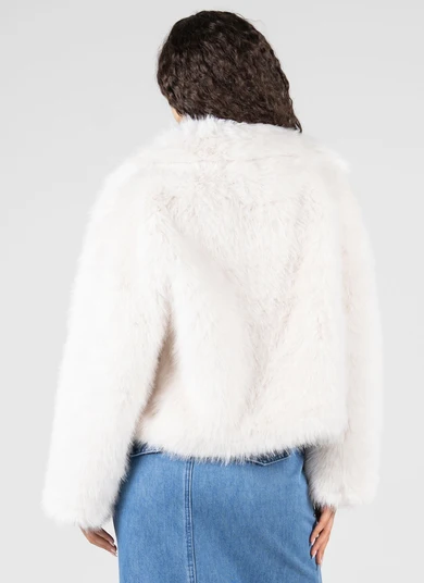 Cest Moi Faux Fur Crop Jacket