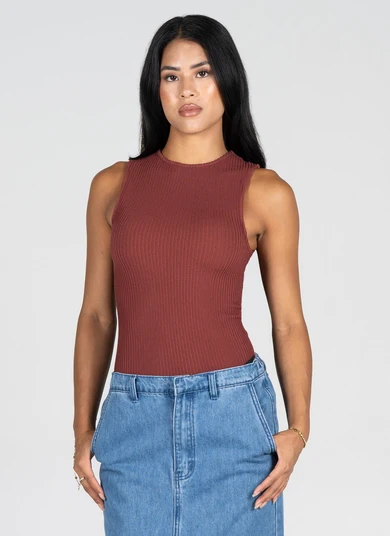Cest Moi Seamless Textured Crew Neck Tank