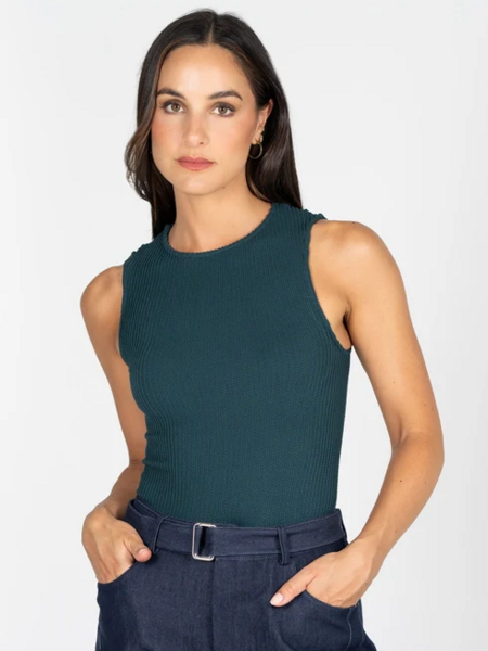 Cest Moi Seamless Textured Crew Neck Tank