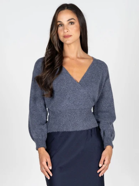 Cest Moi LS Wrap Knit Sweater