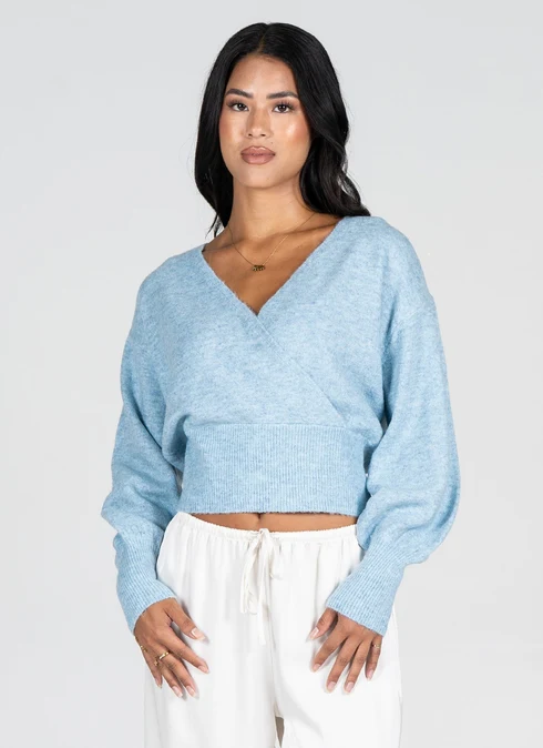 Cest Moi LS Wrap Knit Sweater