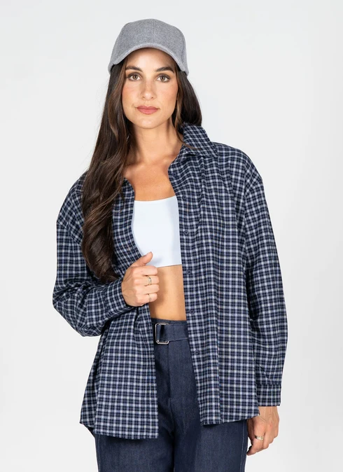 Cest Moi Check Pattern Overshirt
