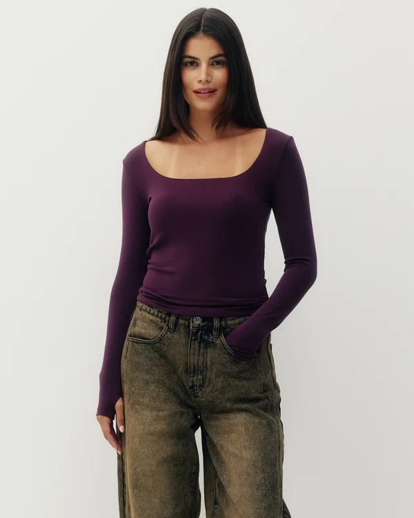 Kuwalla Maeve Lyocell Square Neck Tee