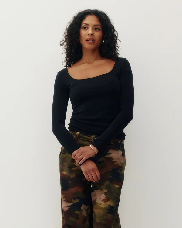 Kuwalla Maeve Lyocell Square Neck Tee