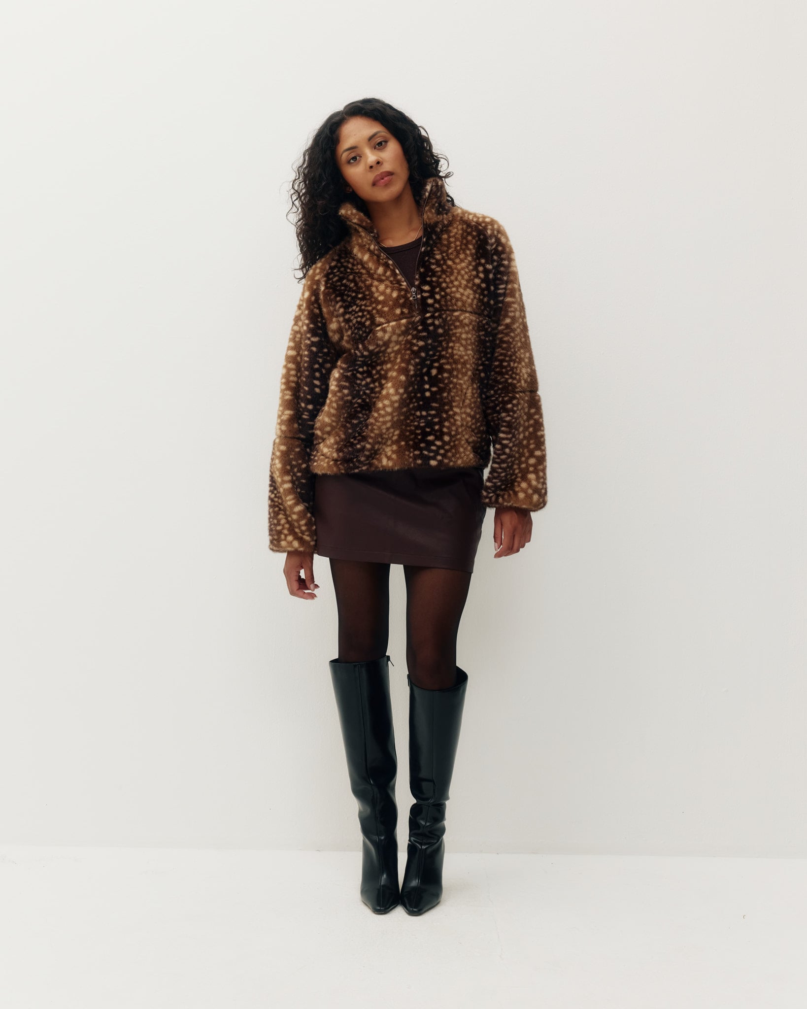 Kuwalla Tachette Faux Fur Zip Up