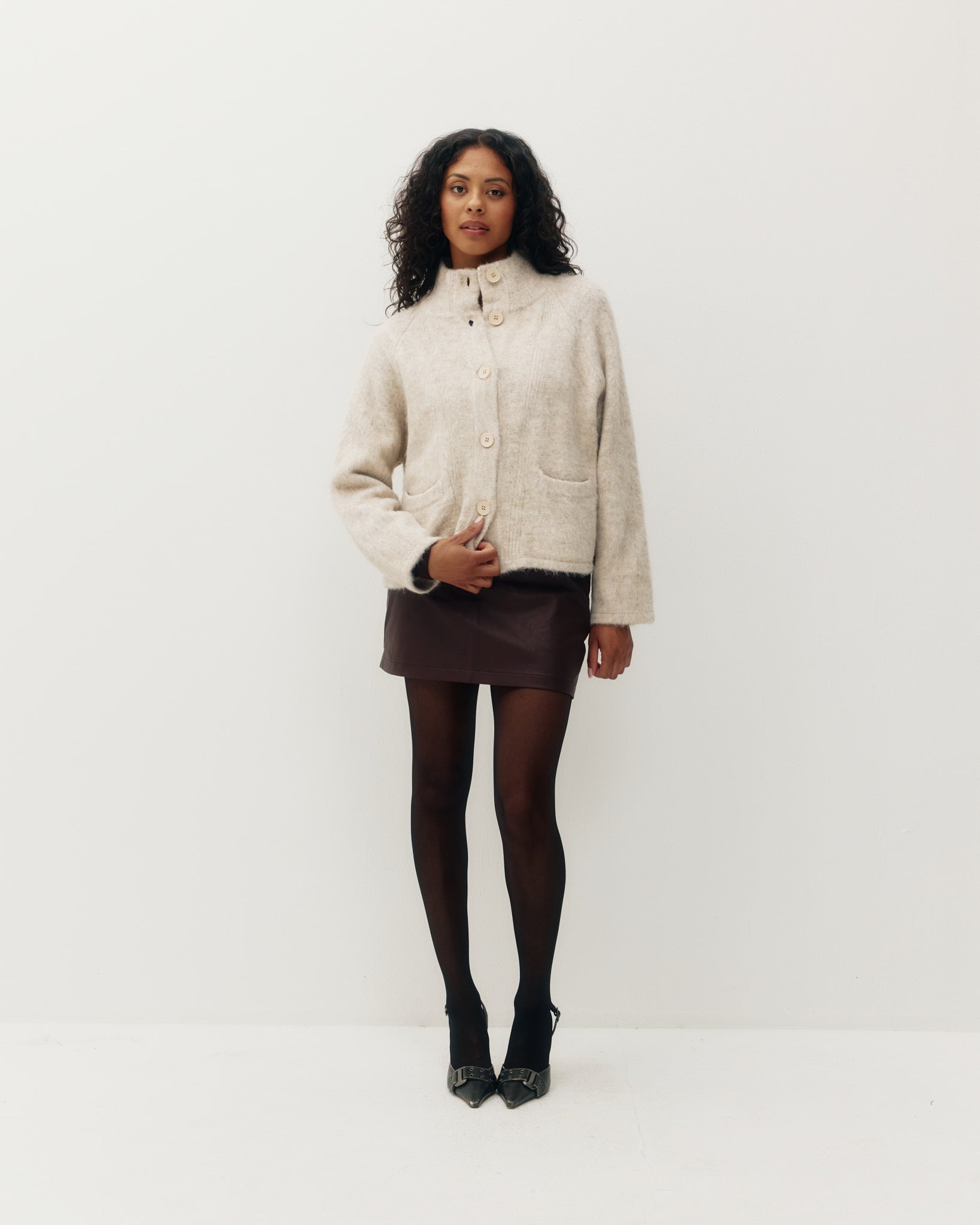Kuwalla Funnel Alpaca Cardigan