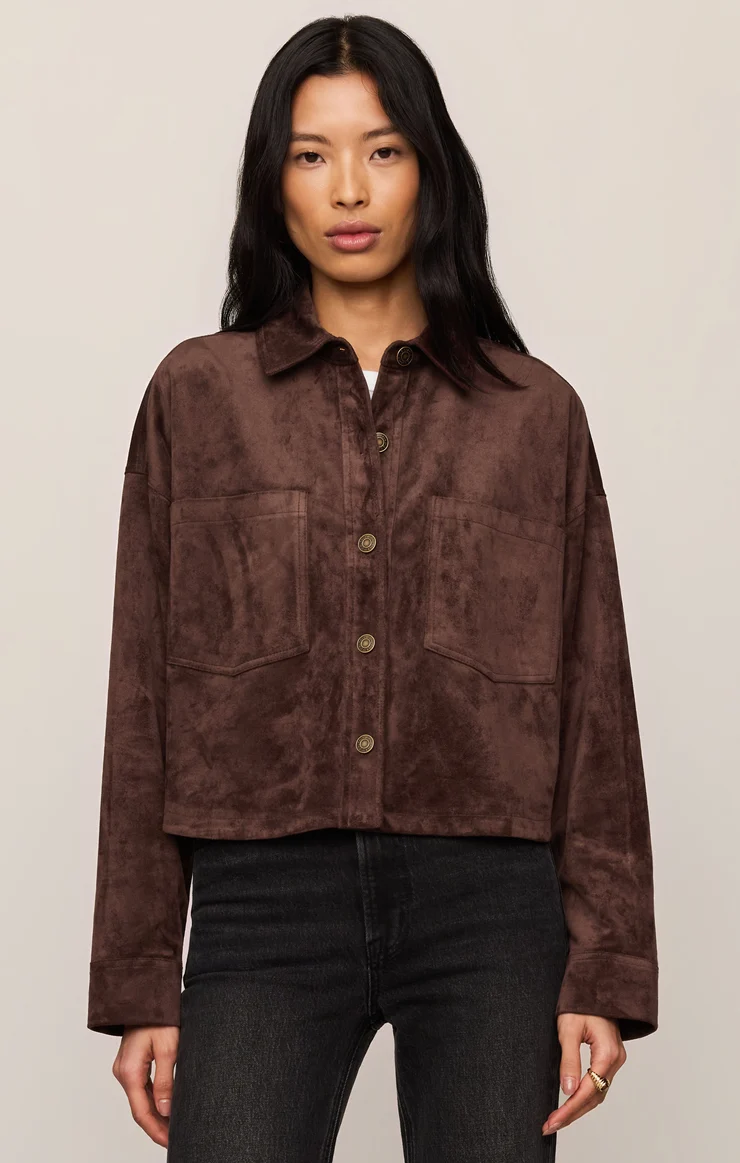 Z Supply All Day Cropped Suede Jacket
