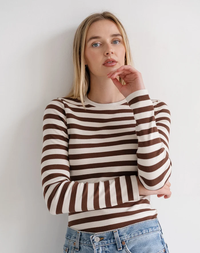 Brunette The Label Ribbed Fitted Long Sleeve