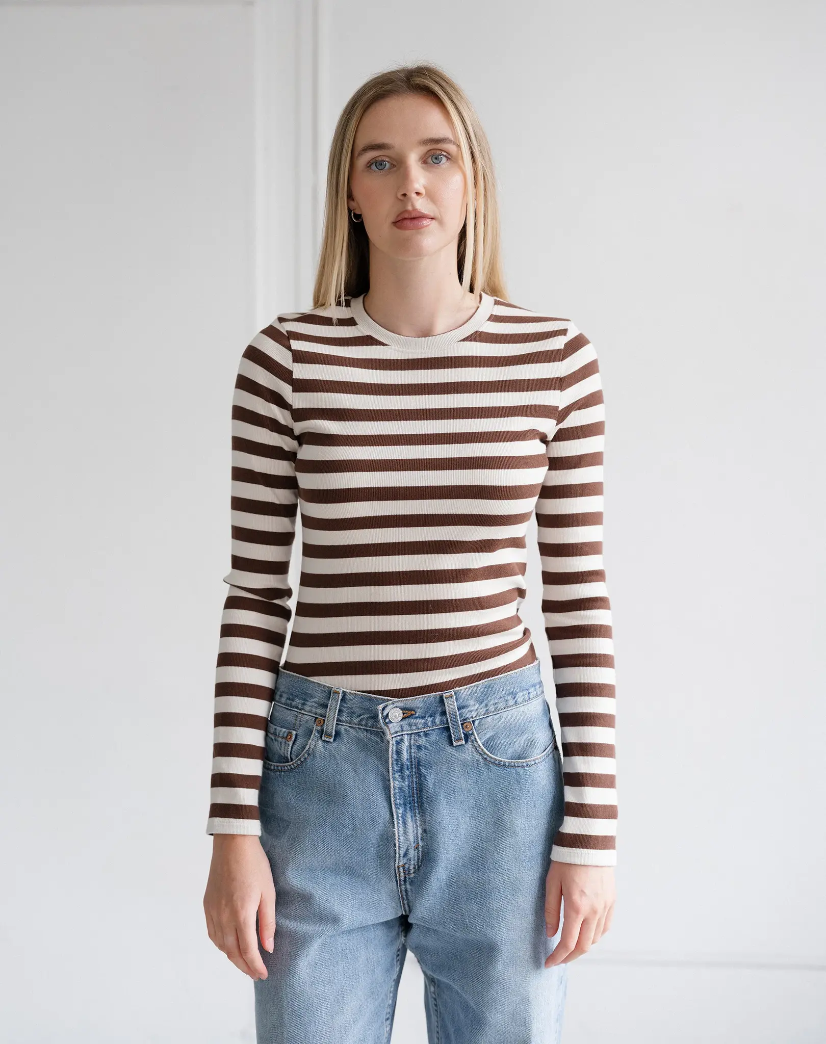Brunette The Label Ribbed Fitted Long Sleeve