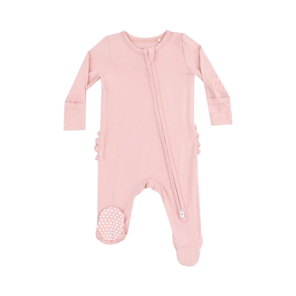 Choto Baby 2 Way Ruffle Back Zipper Footie