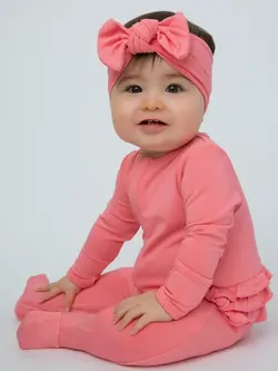 Choto Baby 2 Way Ruffle Back Zipper Footie