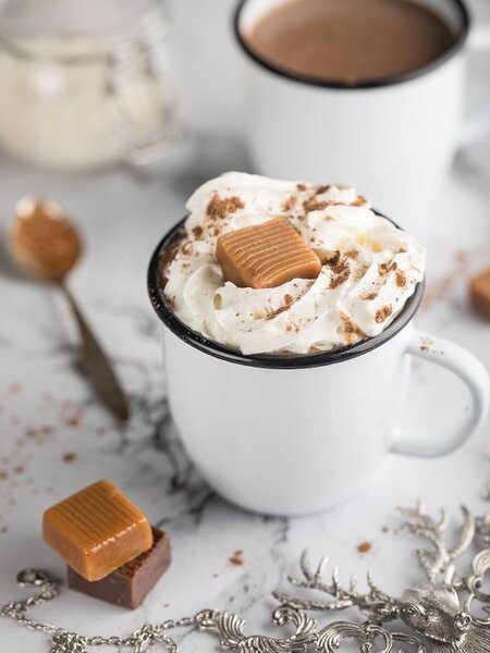 Gourmet Du Village Mini Hot Chocolate Salted Caramel Snow Globe