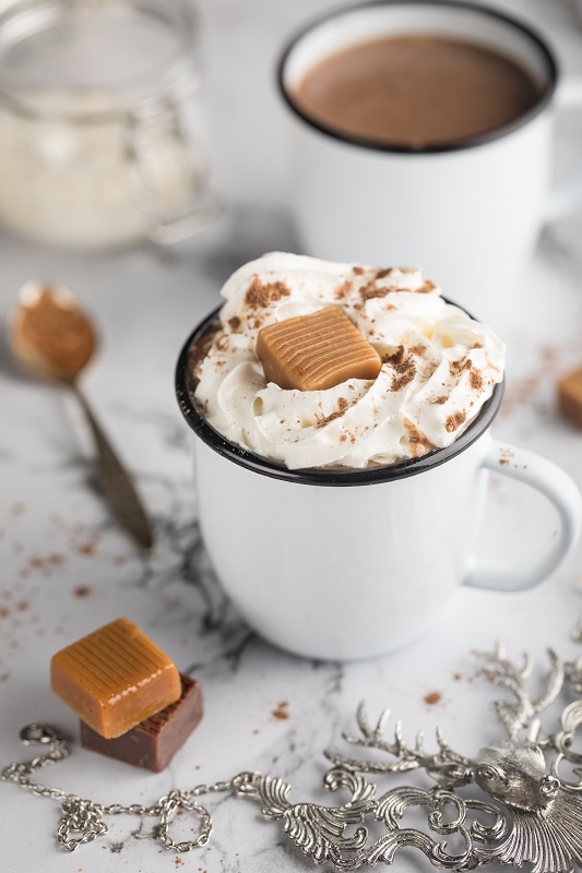 Gourmet Du Village Mini Hot Chocolate Salted Caramel Snow Globe