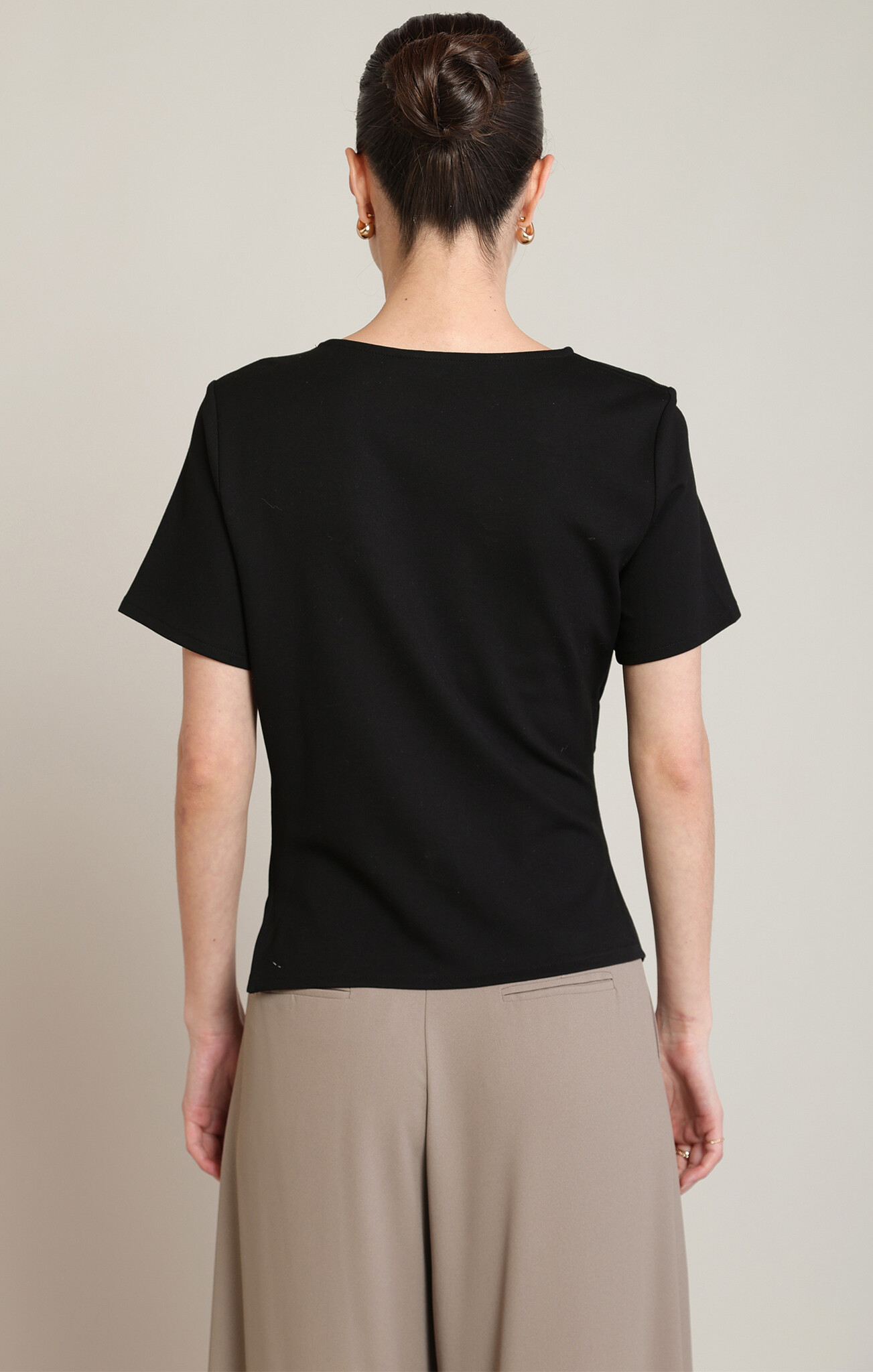 Black Tape Draped Asymmetric T-Shirt