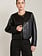 Black Tape Collarless PU Jacket