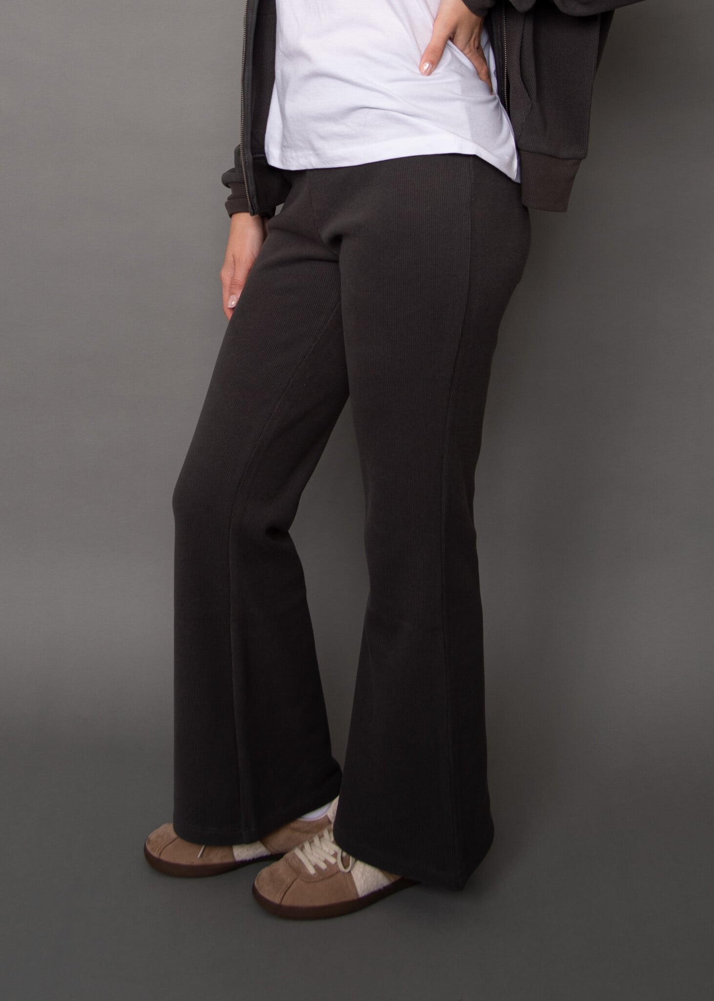 RD Style Fenty Waffle Pull On Flare Pants