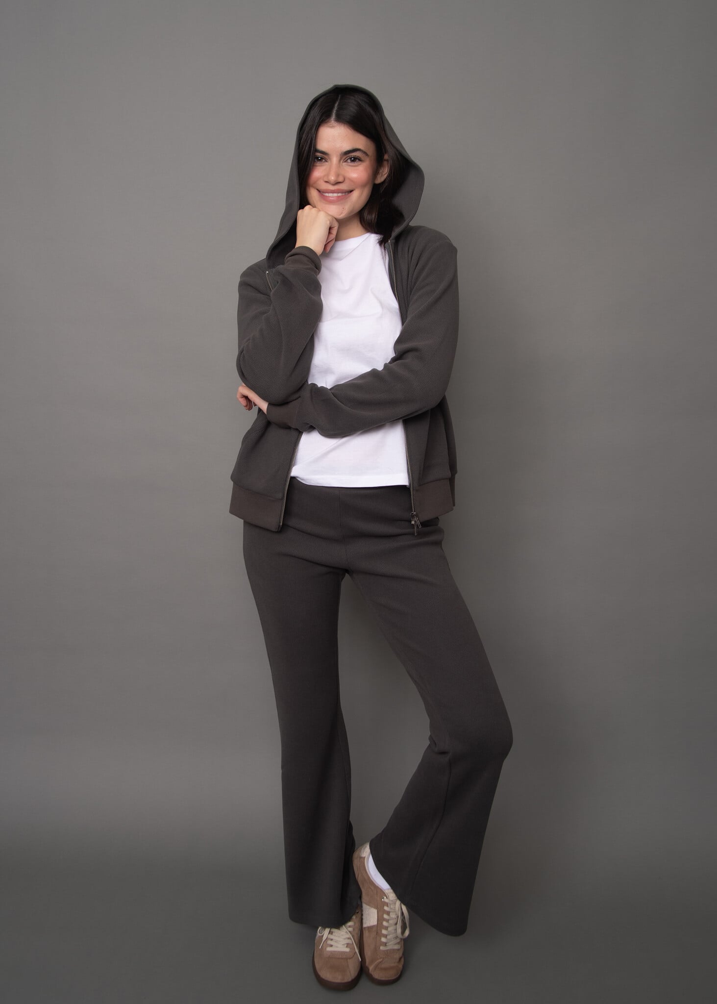 RD Style Fenty Waffle Pull On Flare Pants