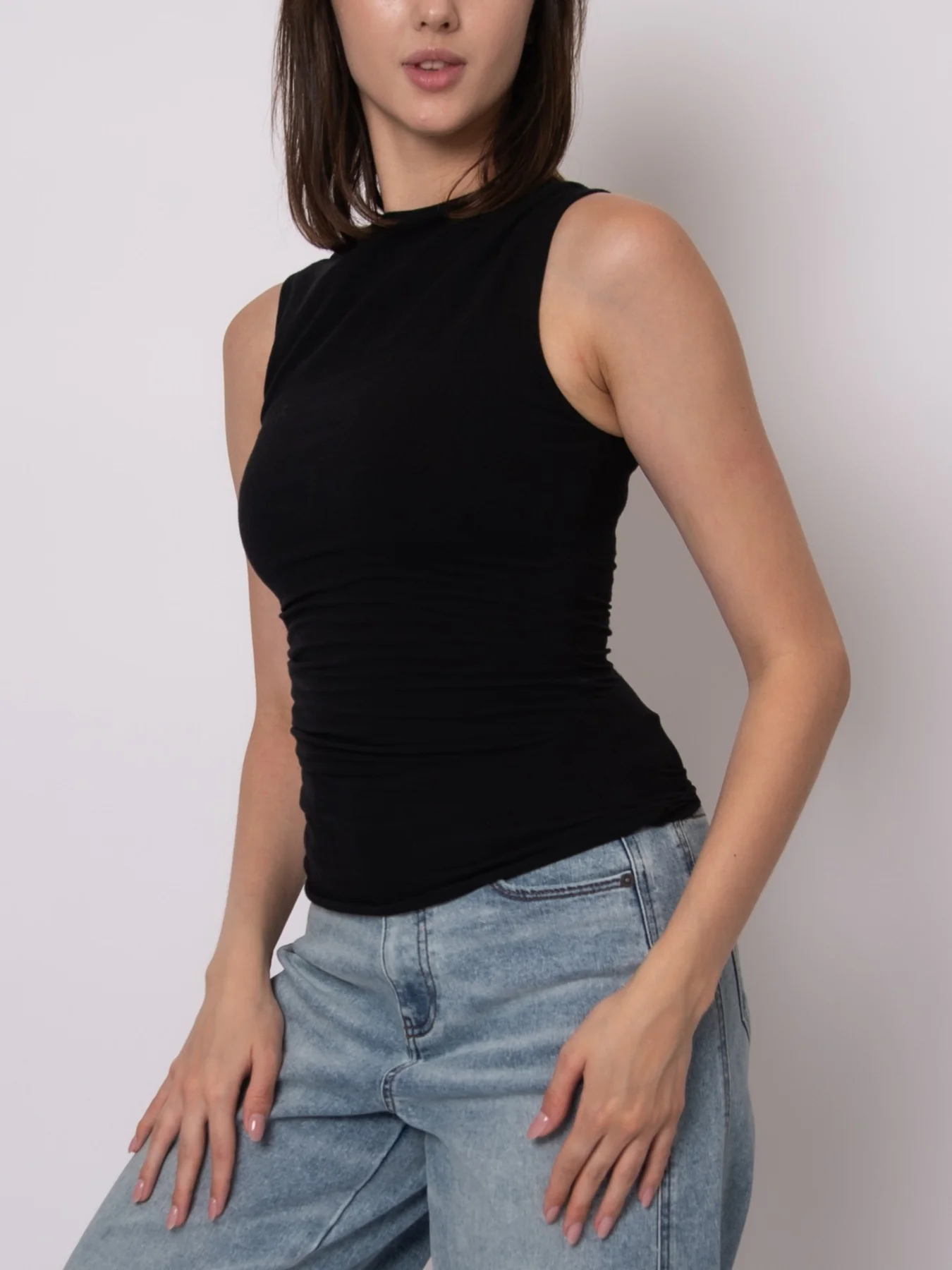RD Style Ruri Cotton Core Sleeveless Draped Top