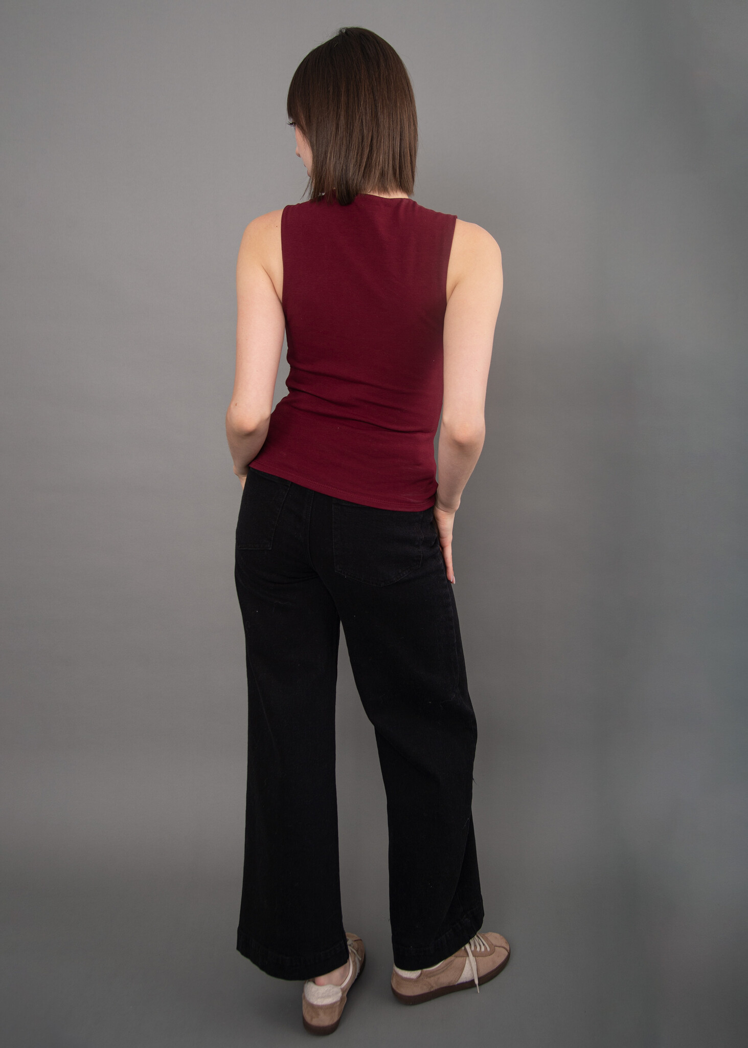 RD Style Ruri Cotton Core Sleeveless Draped Top