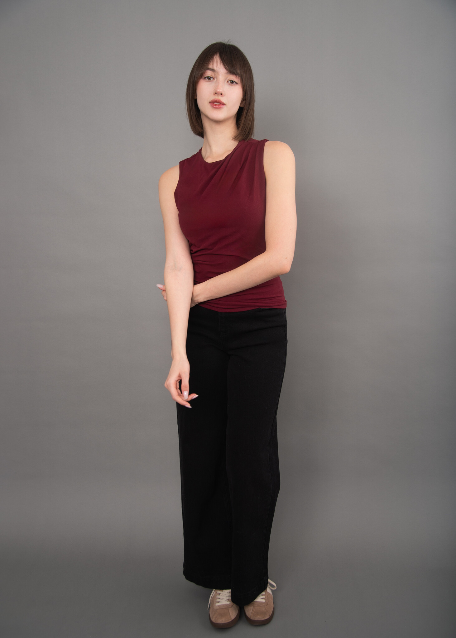 RD Style Ruri Cotton Core Sleeveless Draped Top