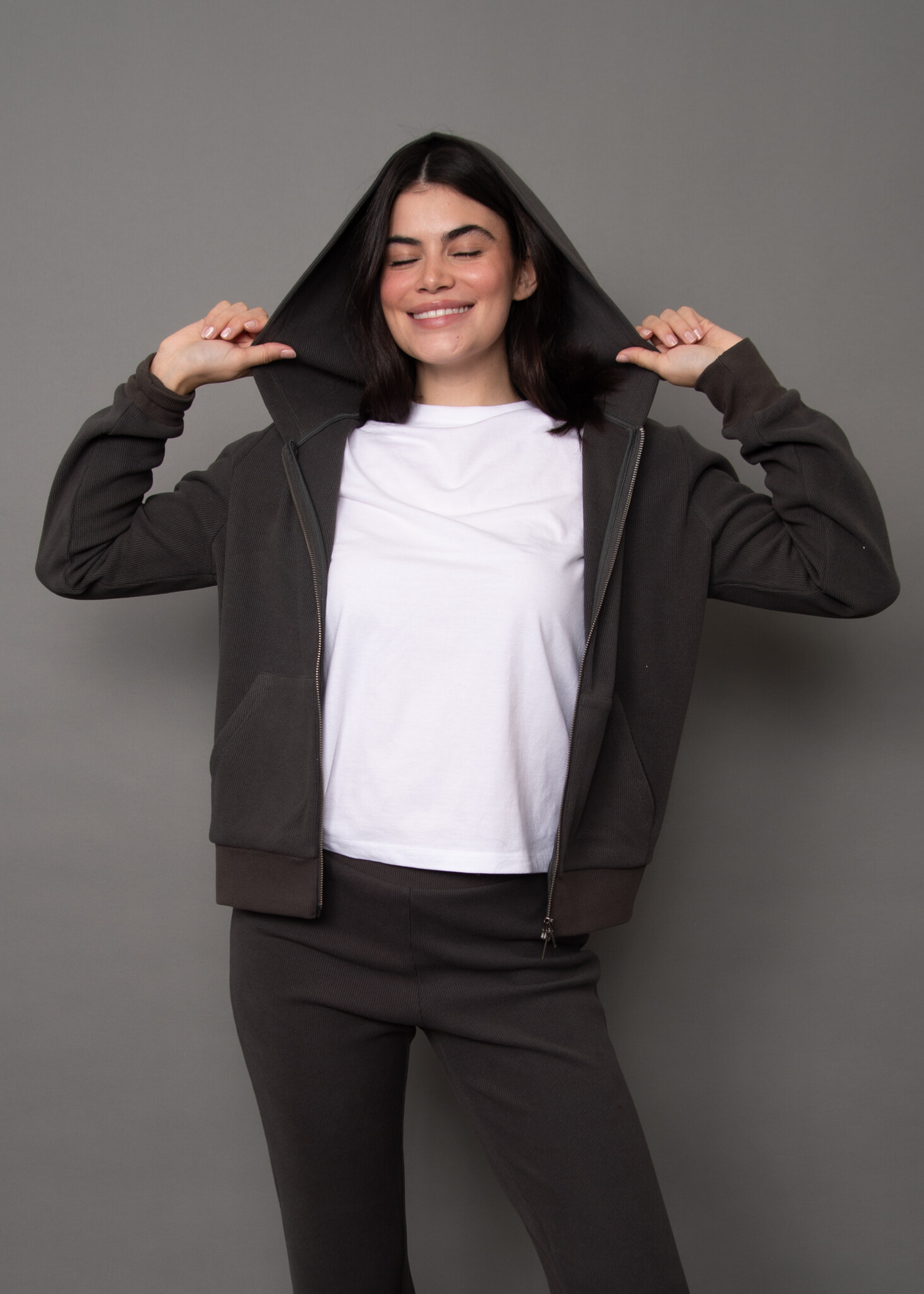 RD Style Hesta Waffle Zip Up